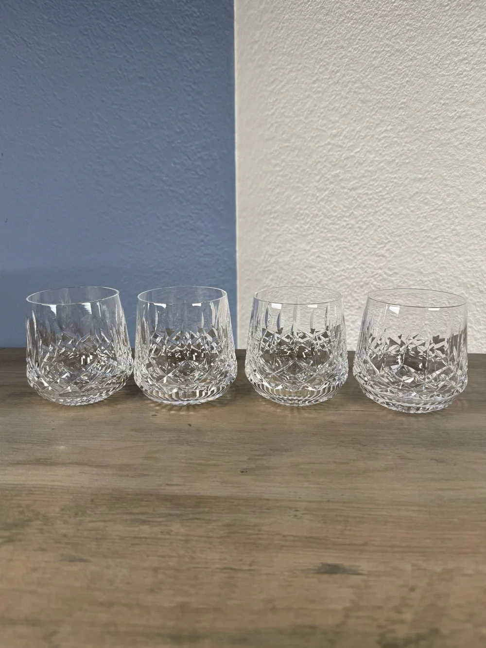 Waterford Lismore Roly Poly Crystal Old Fashioned Set of 4